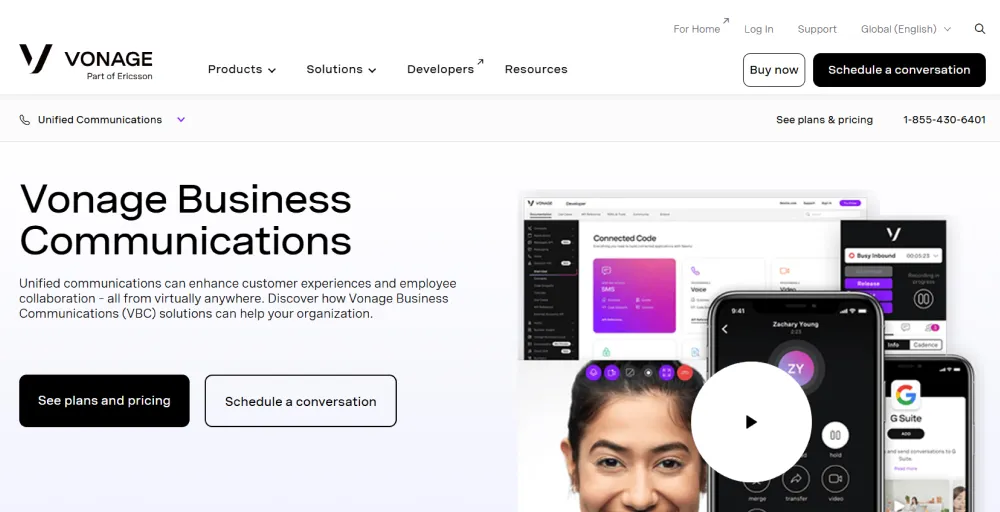 Vonage Best for customization & APIs