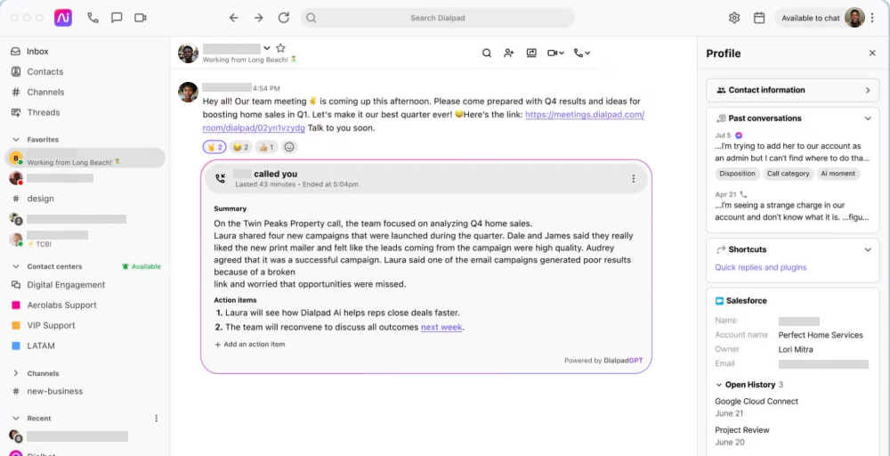 Dialpad Best for AI-powered intelligence