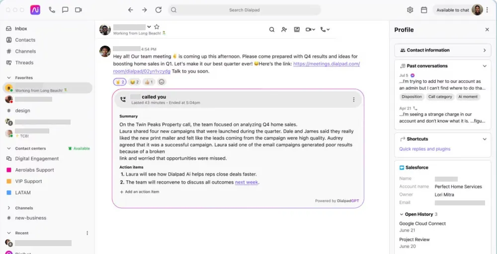 Dialpad Best for AI-powered workflows