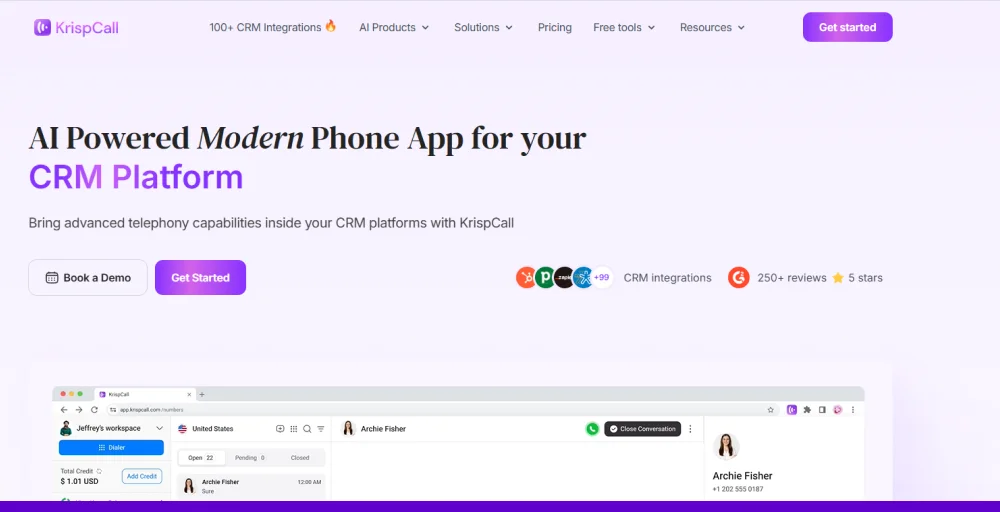 KrispCall as an AI call answering platform