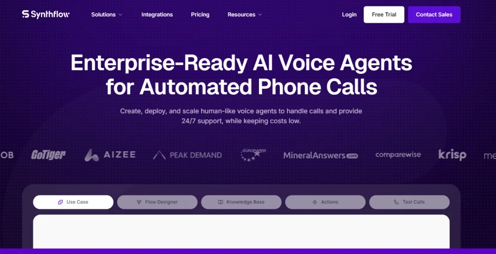 Synthflow as AI voice agent
