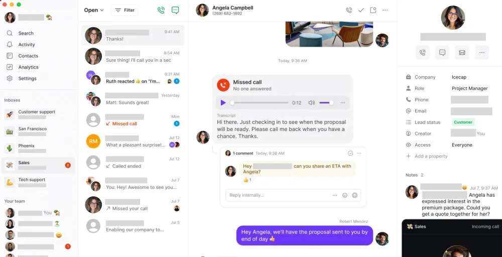 Quo as a zoho voice alternative