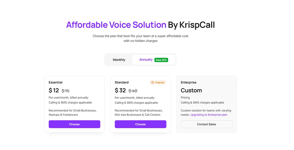 magicJack’s plan & pricing compared to KrispCall