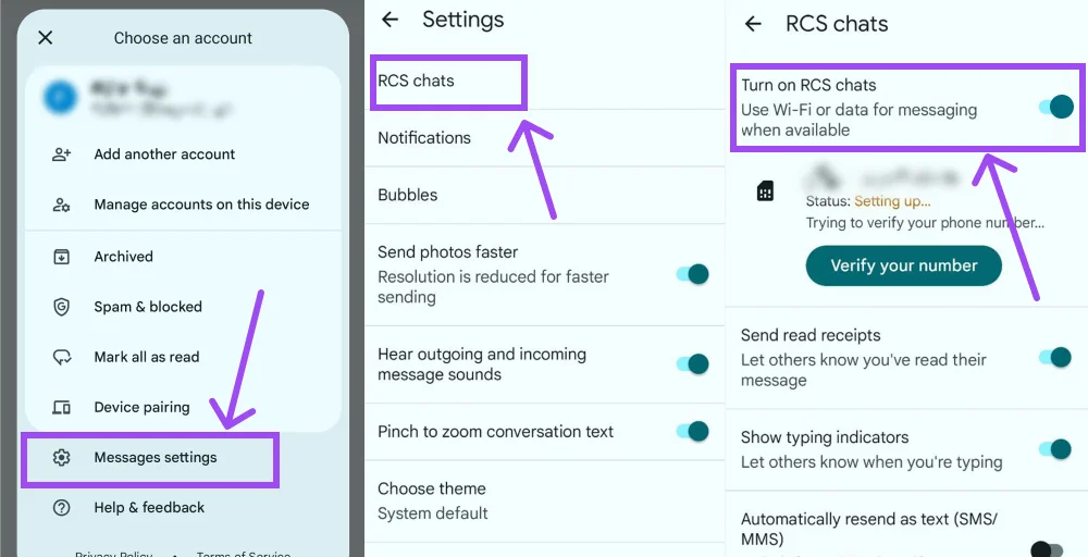 How to Fix Text Message not Delivered on Android RCS chats