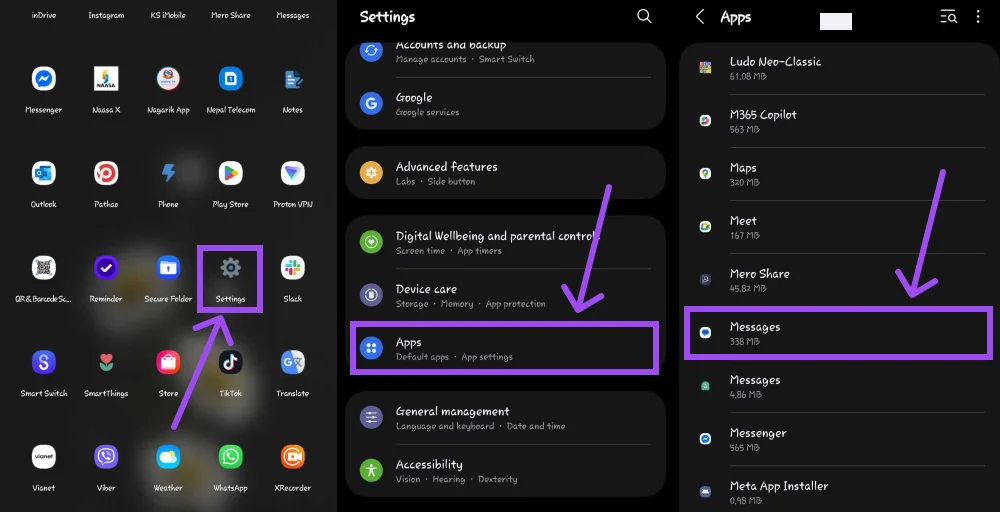 How to Fix Text Message not Delivered on Android by going settings and message