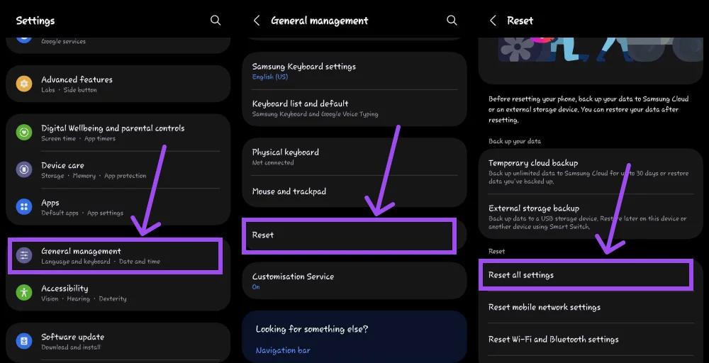 How to Fix “Text Message not Delivered” on Android by going to reset settings