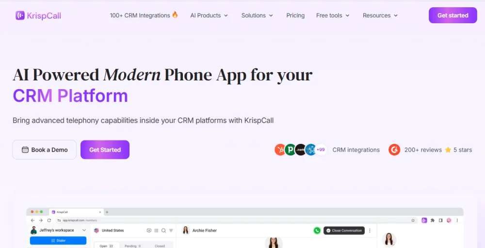 KrispCall as a voip app