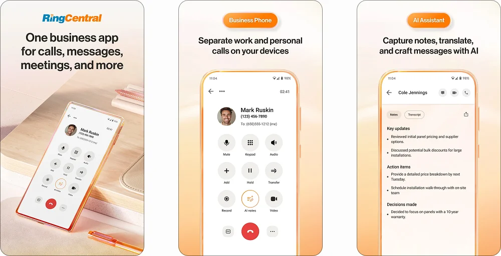 RingCentral mobile app