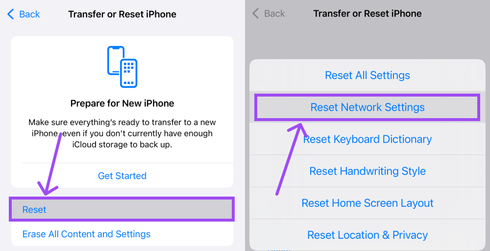 How to Fix ‘iMessage Not Delivered’ on iPhone reset network settings