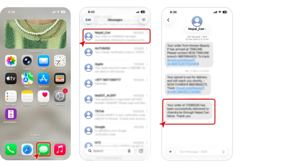 forward a text on iPhone (iOS)-1