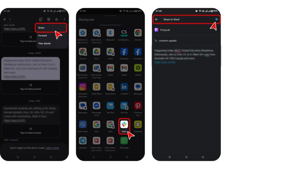 forward text message to slack-2