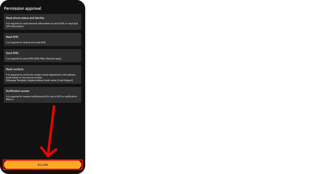 Now you can add filters and finally allow the permission and approval to forward the text