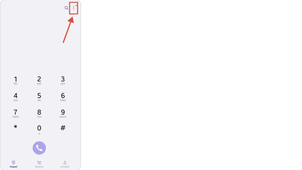 Tap the three dots(⋮) or More options in the top-right corner