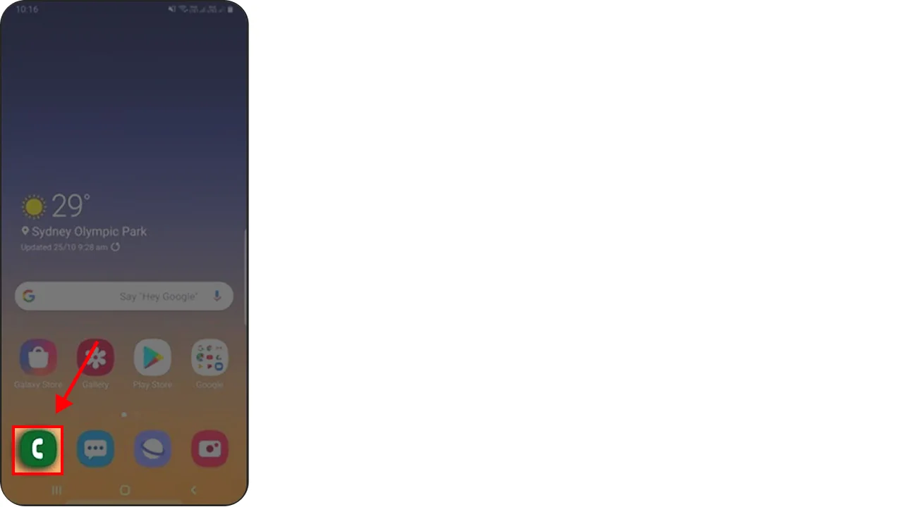 click on phone button