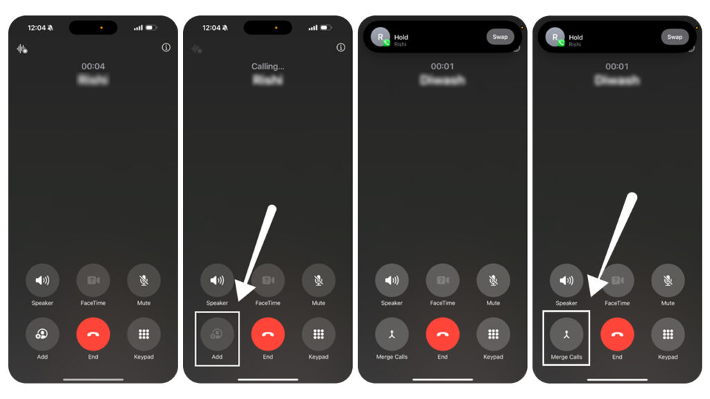 How to conference call on an iPhone (ios)