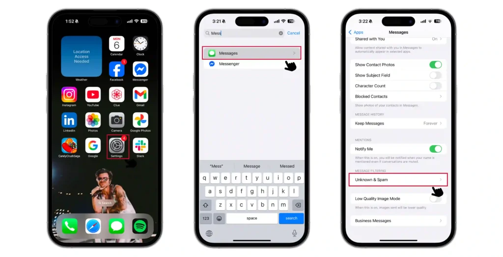 filter unknown senders on iPhone 1.1