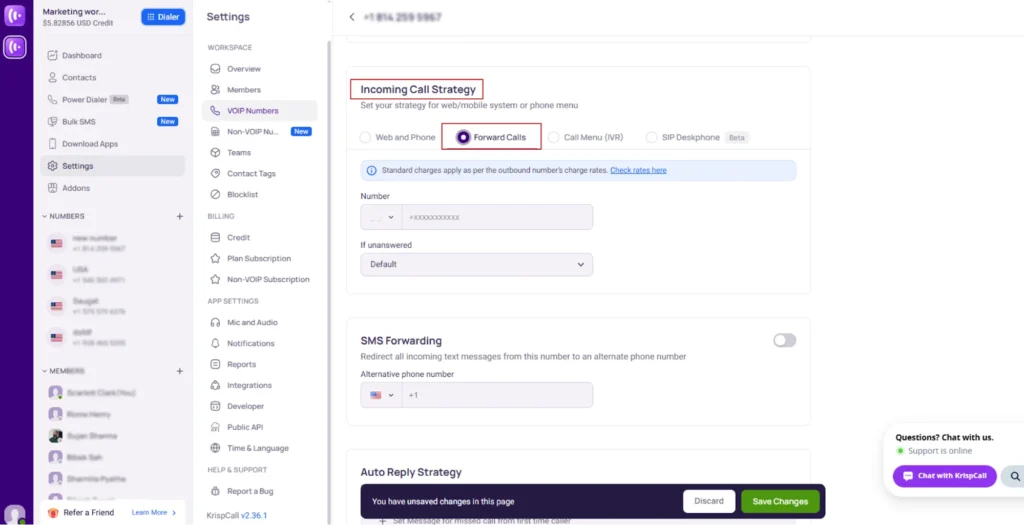 third step to forward call from voip