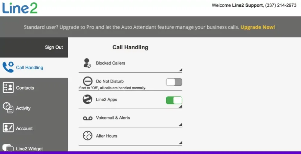 Line2 business phone number app with VoIP features