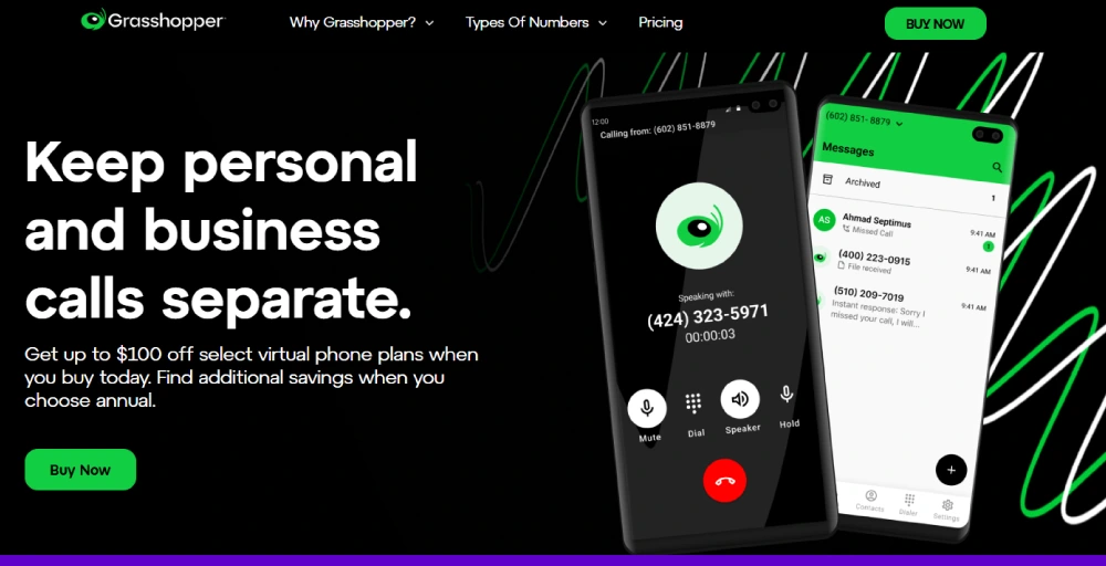 grasshopper specific phone number provider