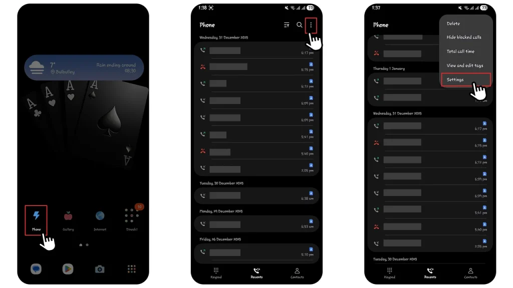 step 1 to set up call forwarding unconditional on android