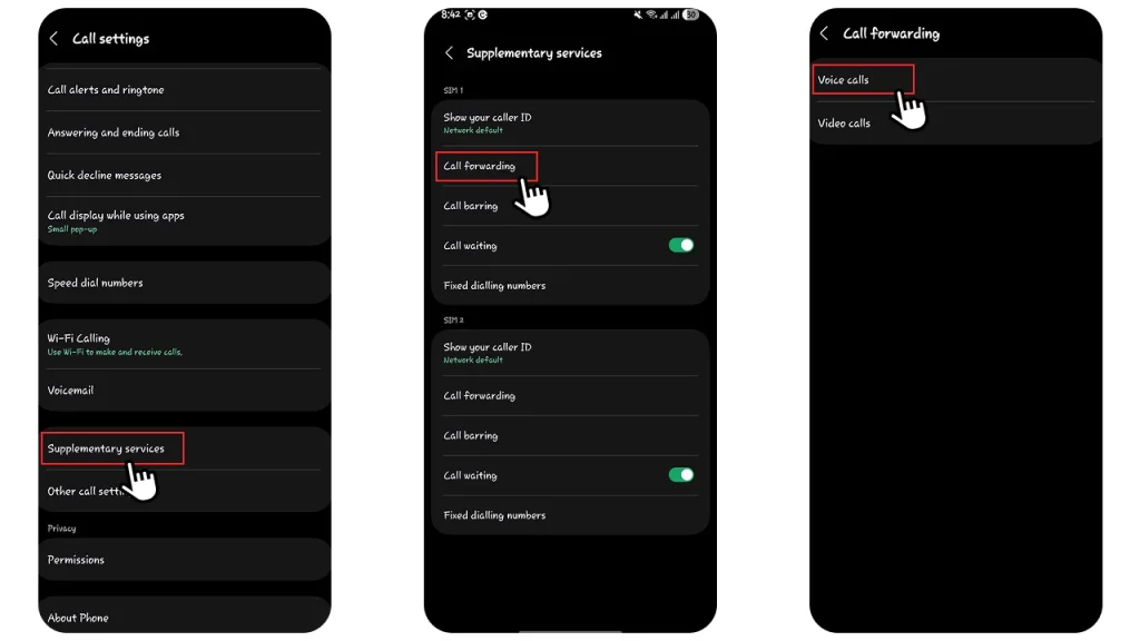 step 2 to set up call forwarding unconditional on android