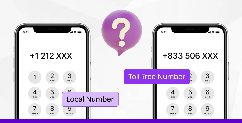 usage of local vs toll free for different teams