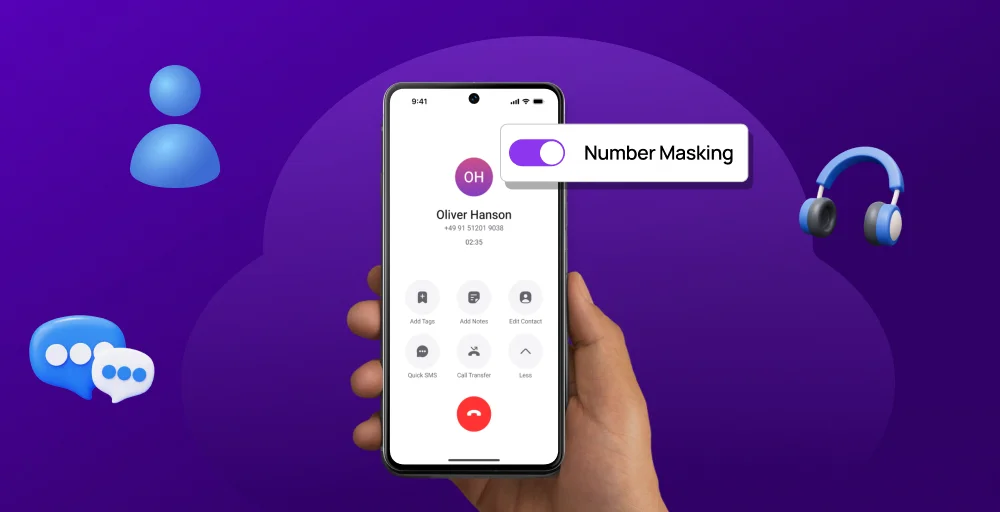 phone number masking dashboard screenshot