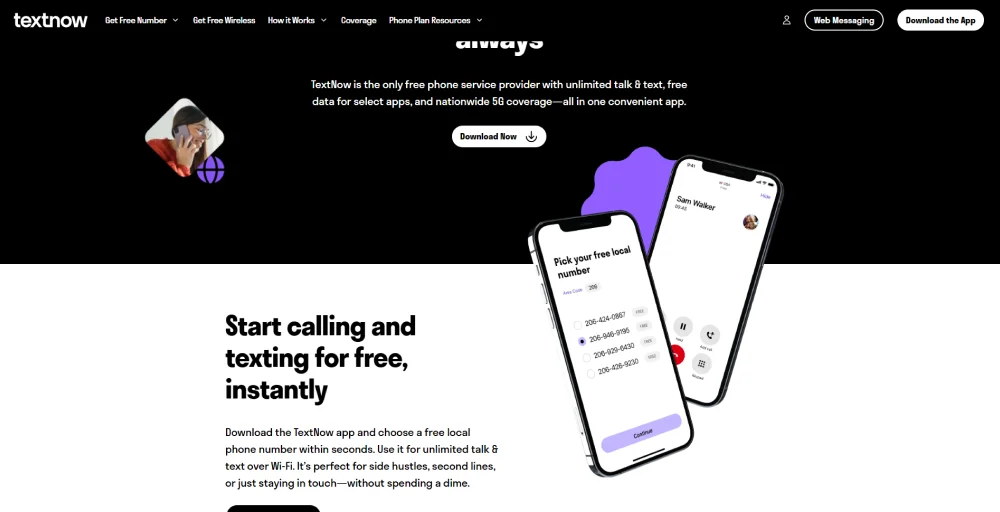 TextNow as a US number provider
