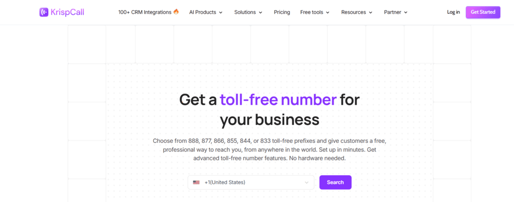 KrispCall — Best for global toll-free coverage