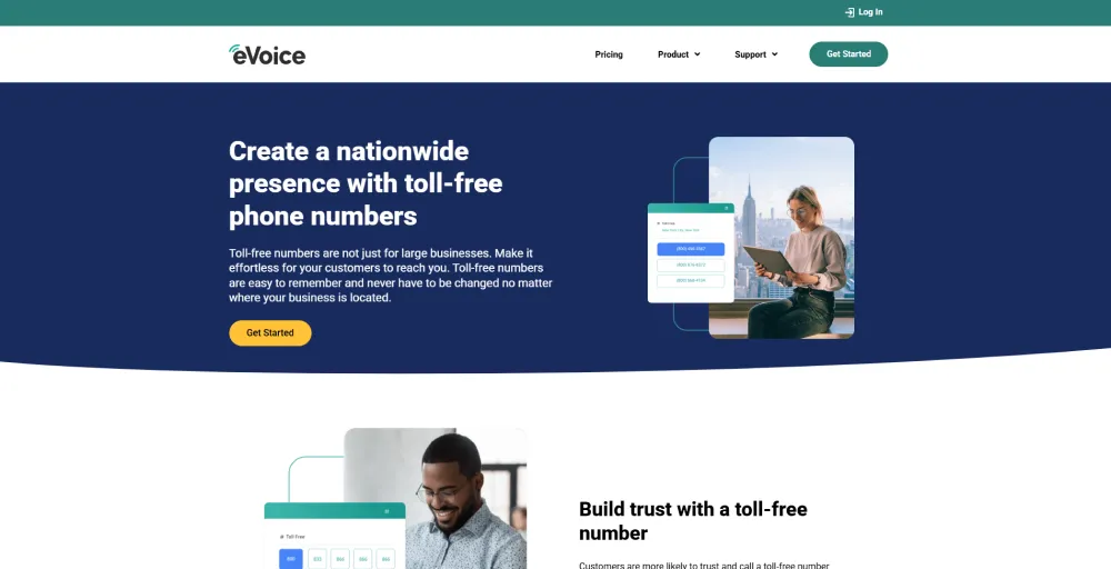 eVoice Best for budget toll-free setup