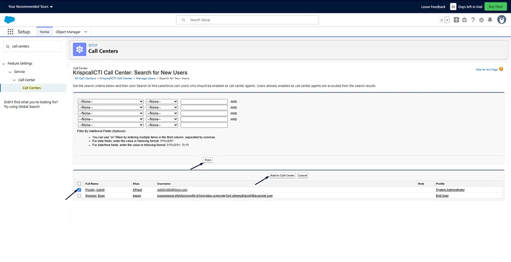 KrispCall cti call center salesforce sms integrations