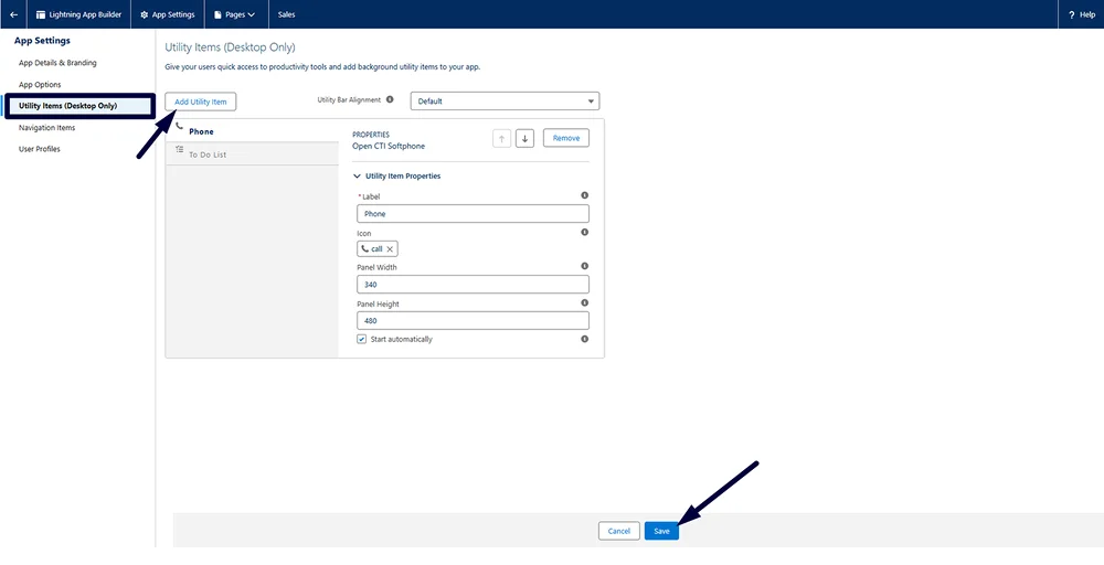 Salesforce Utility Items