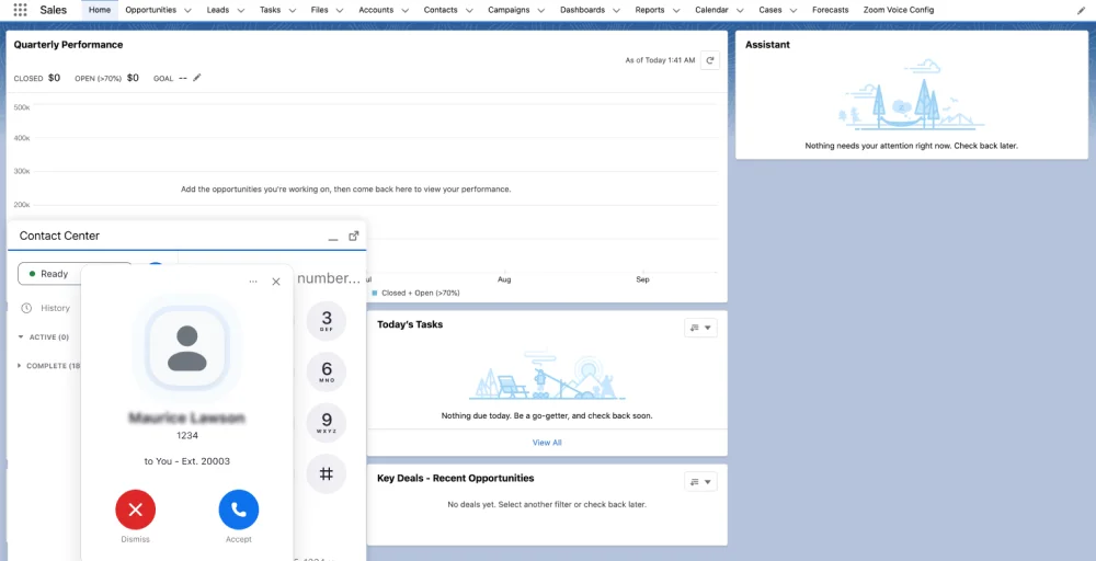 Zoom Phone as a best call center phone system for salesforce