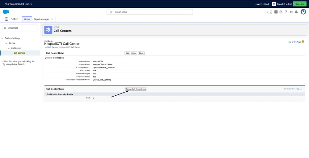 manage call center users salesforce SMS integrations