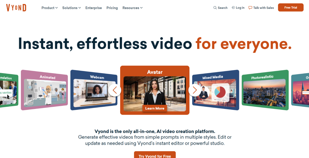 Vyond sales enablement video animation tool