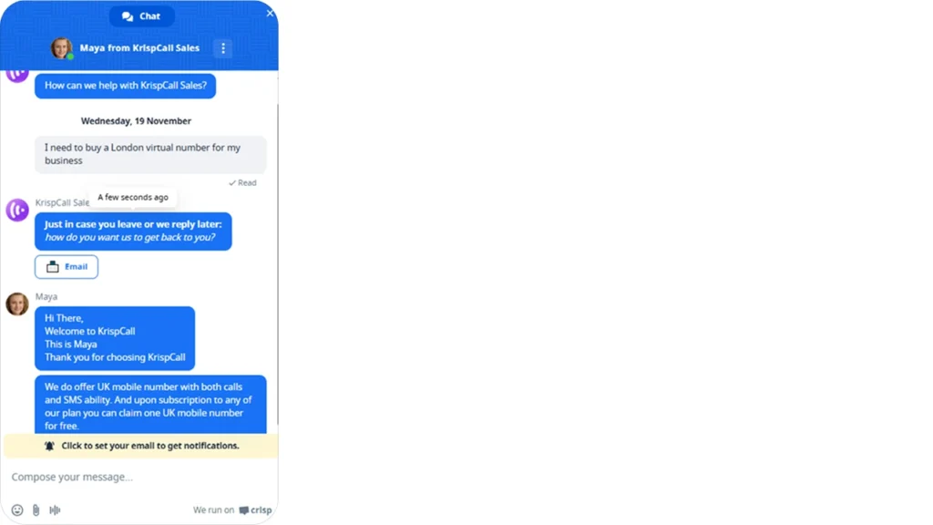 conversational marketing examples - Livechat