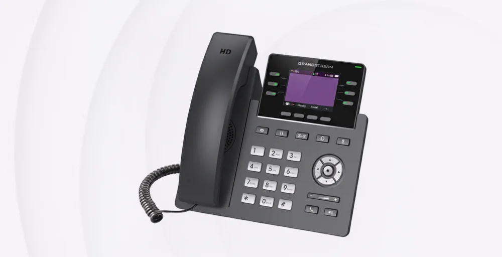 Grandstream GRP2613 PoE VoIP phone with HD audio, BLF keys, and Opus codec support