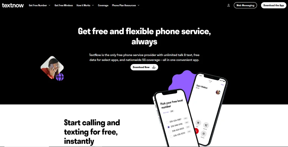 TextNow as a free VoIP provider