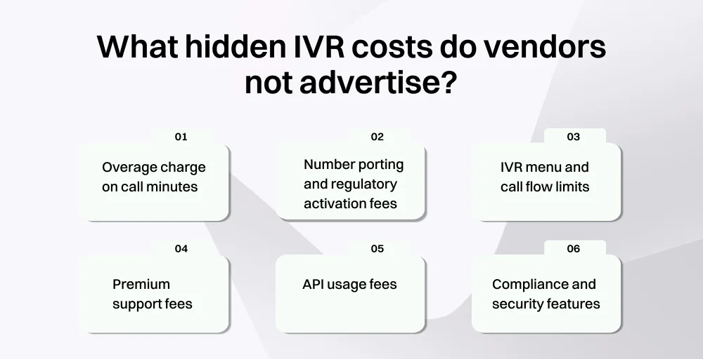 hidden IVR costs do vendors not advertise