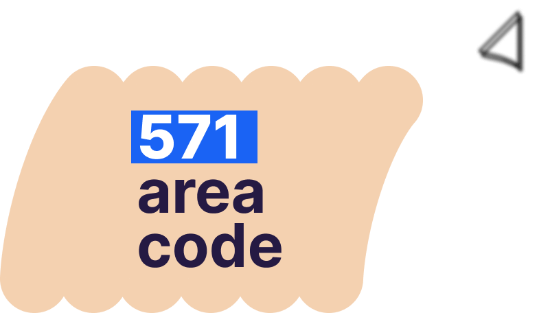 571 area code number