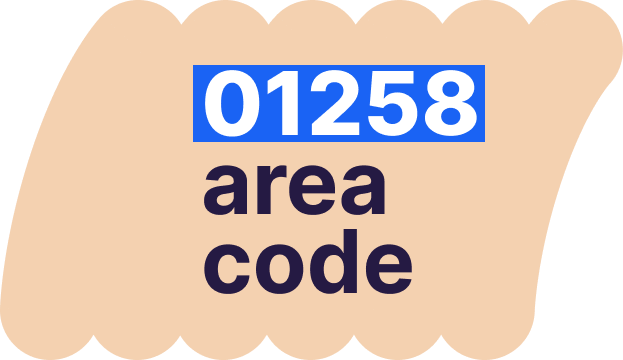 01258 area code number