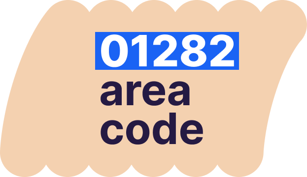 01282 area code number