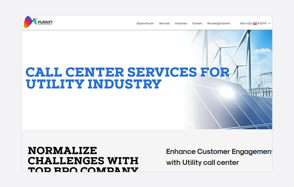 fusionbposervices for utility industry