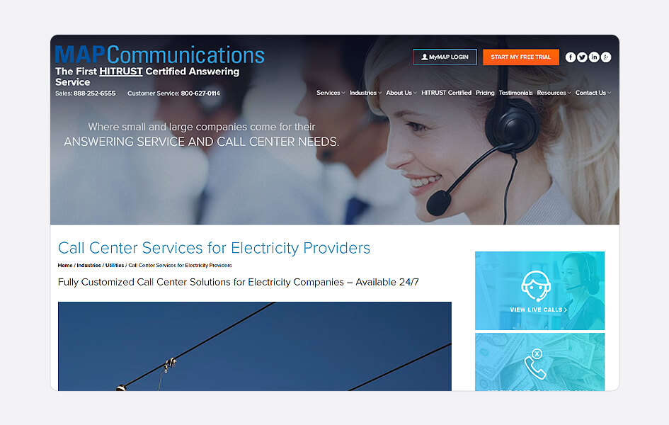 mapcommunications for electricity providers