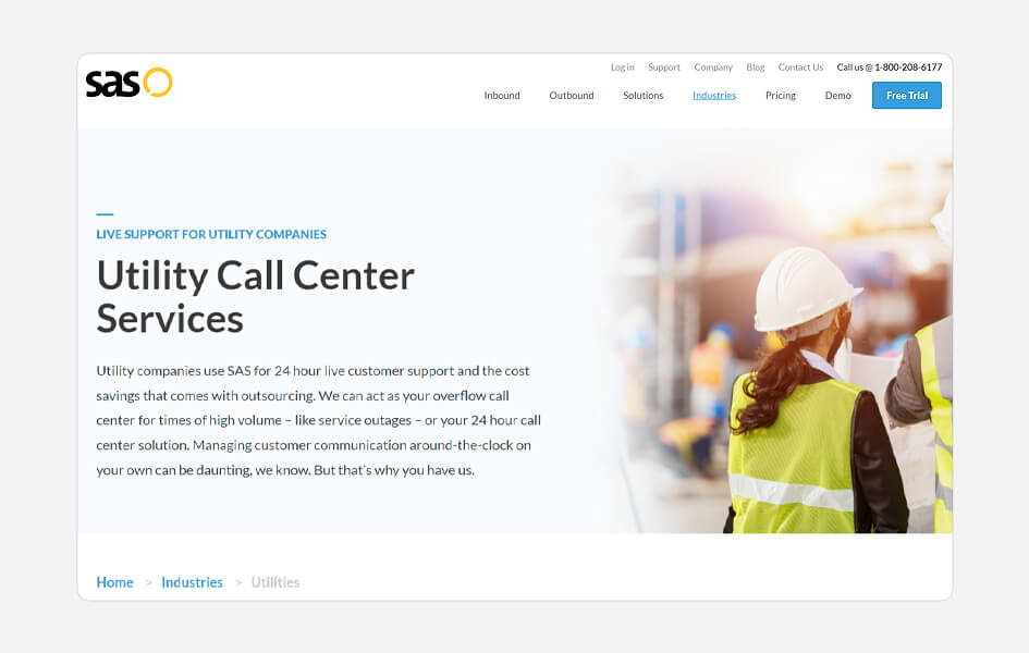 sascallcenter utility call center services