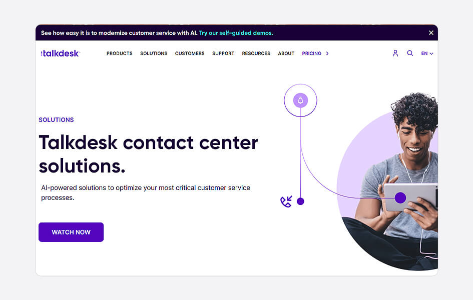 talkdesk contact center solutions