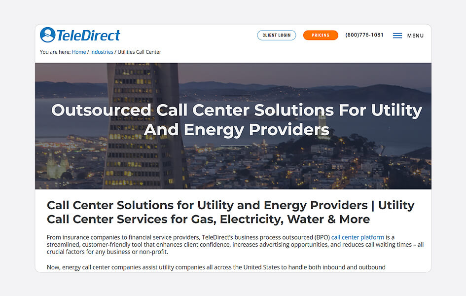 teledirect for utility and energy providers