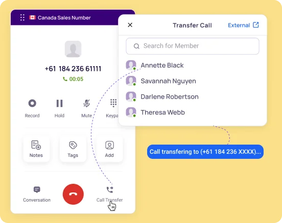 How To Transfer Phone Calls To Another Agent With KrispCall