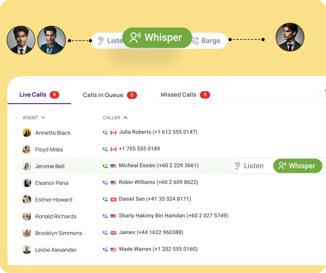 Coach Agents & Improve Service Quality With Live Call Whispering