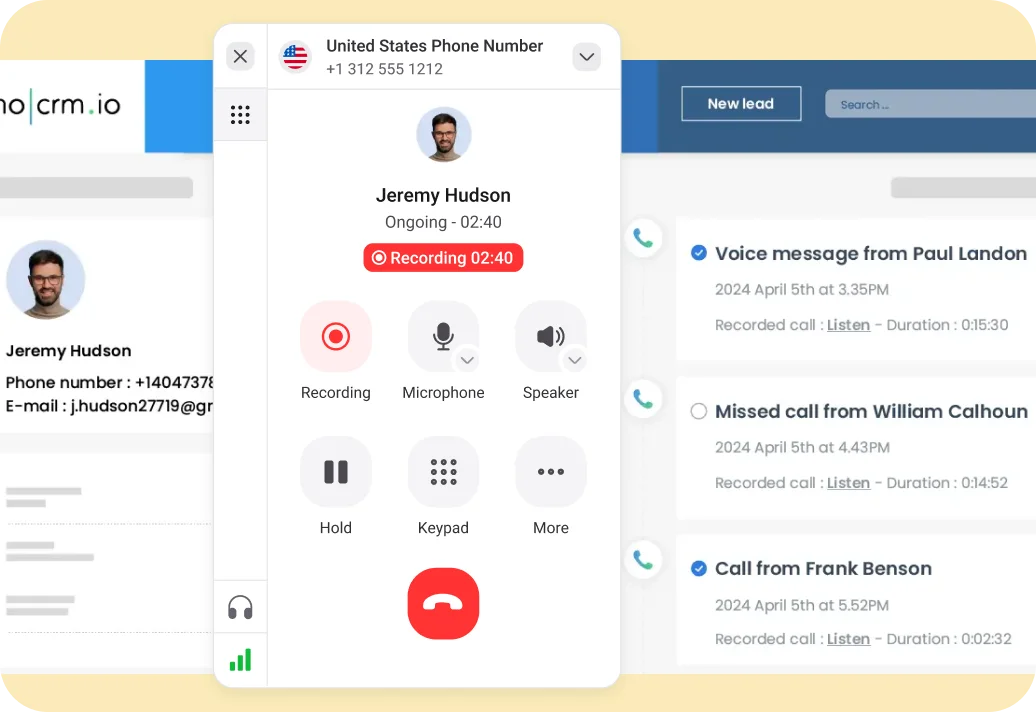 Access Call Recordings and Voicemails in noCRM.io